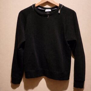 Saint Laurent Paris Black Zip Neck Sweatshirt | Size XS | Like New Without Tags